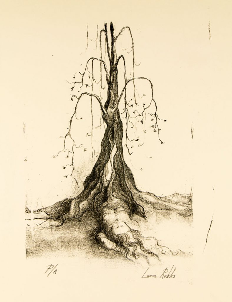 Grabado Litográfico - Mujer árbol - Laura Robles